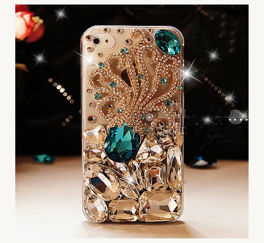 Iphone 4 Case, Iphone 4s Case, Bling Octopus Iphone 4 Case, Iphone 5c Case, Iphone 5s Case